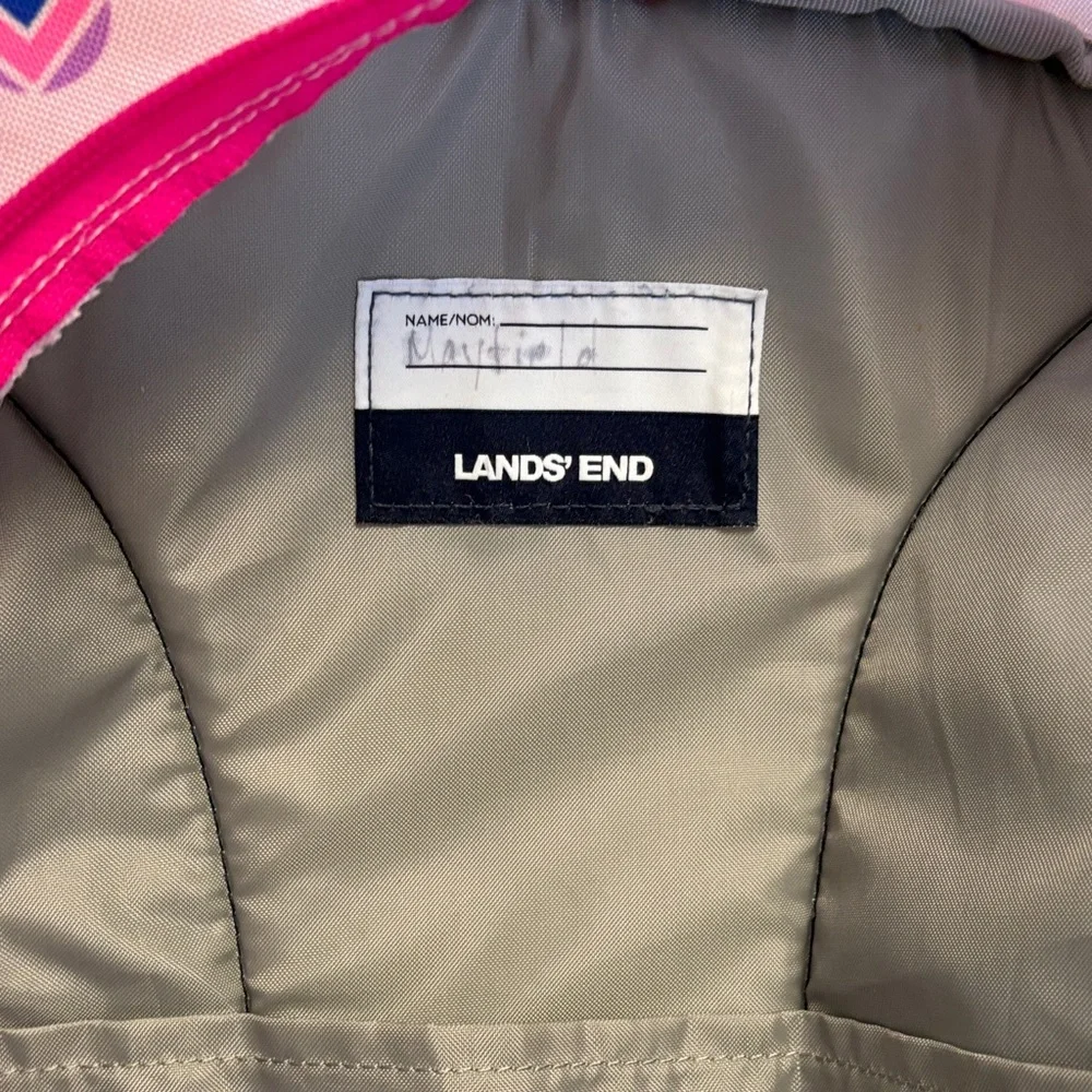 Lands’‎ End Pink Heart Rainbow Pattern Kids Backpack